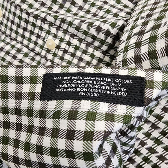 Jos. A Bank Traveler's Collection Green & Gray‎ Gingham Check Shirt Men's Sz XL - Picture 5 of 6